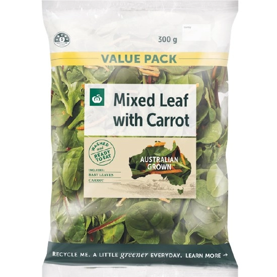 Woolworths Australian Baby Leaf Mix with Carrot 300g Pack