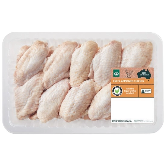 Woolworths Australian RSPCA Approved Chicken Wing Nibbles Plain – From the Meat Dept