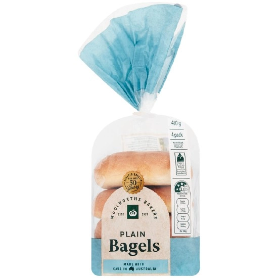 Woolworths Bagels 400g Pk 4