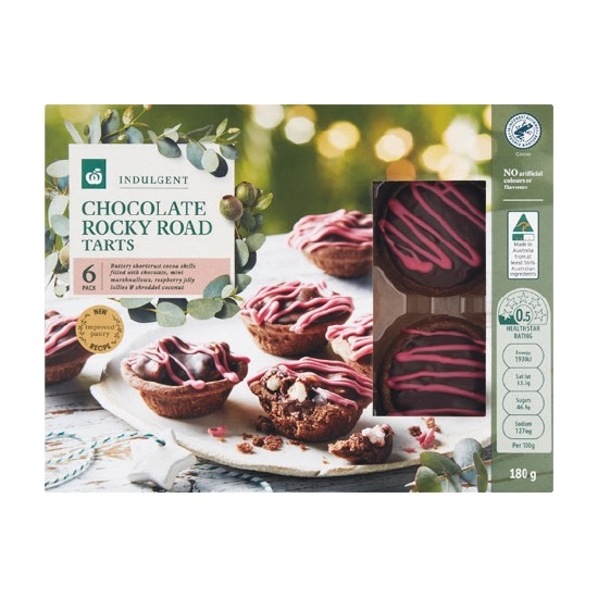 Woolworths Chocolate Rocky Road Tarts Pk 6