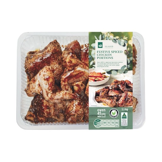 Woolworths Festive Spiced Chicken Portions 1.5 kg with RSPCA Approved Chicken – From the Meat Dept