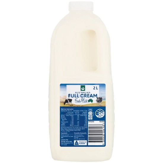 Woolworths Full Cream Milk 2 Litre – From the Fridge