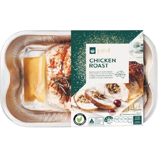 Woolworths Gold Free Range Chicken Roast with Apple, Cranberry & Almond Stuffing & Orange Glaze wth RSPCA Approved Chicken – From the Meat Dept