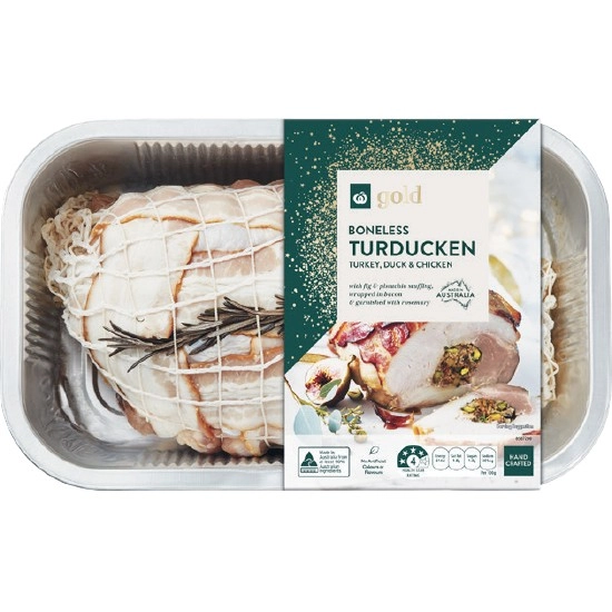 Woolworths Gold Turducken with Fig & Pistachio Stuffing – From the Meat Dept