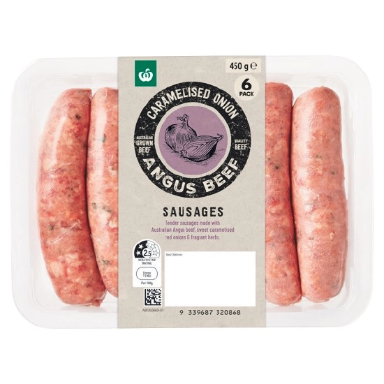 Woolworths Premium Butcher Style Sausage Varieties 450-500g