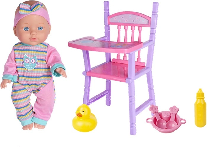 Lunabebe 29cm Baby Doll With Highchair Playset