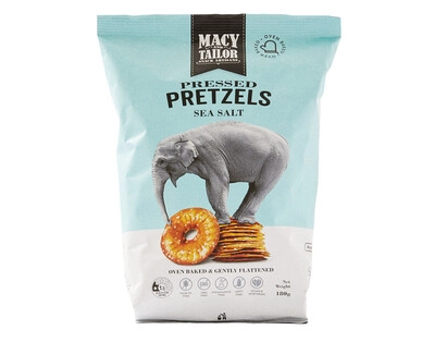 Macy and Tailor Pressed Pretzels Sea Salt 180g 