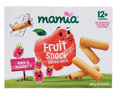 Mamia<sup>®</sup> Fruit Snack Cereal Bars Apple & Raspberry 12mth+ 8pk 128g