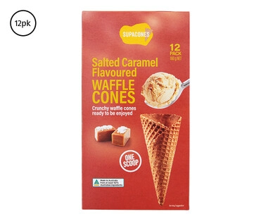 Salted Caramel Flavoured Waffle Cones 12pk/160g