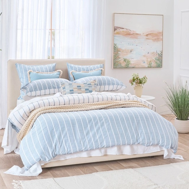 Adria Blue Reversible Quilt Cover Set by Habitat