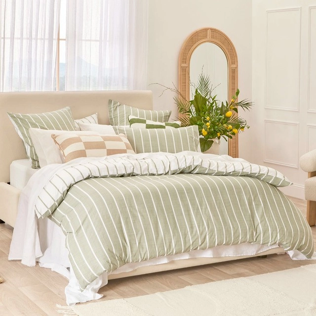 Adria Green Reversible Quilt Cover Set by Habitat