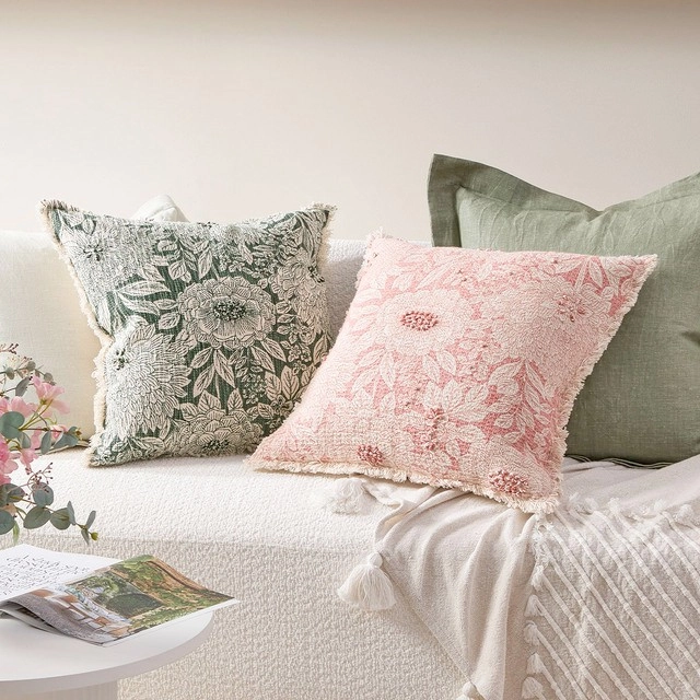 Fleur Embroidered Cushion by Habitat