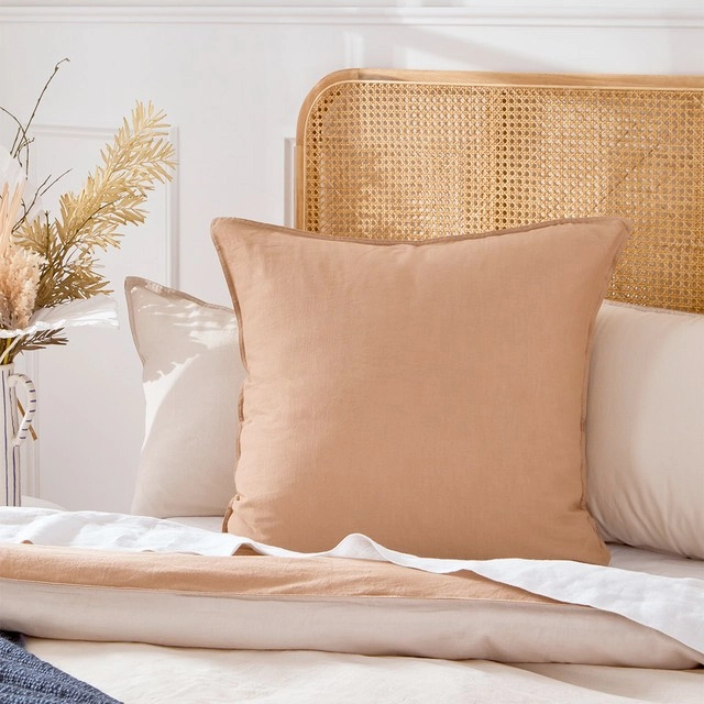 Linen Look Reversible European Pillowcase by Essentials