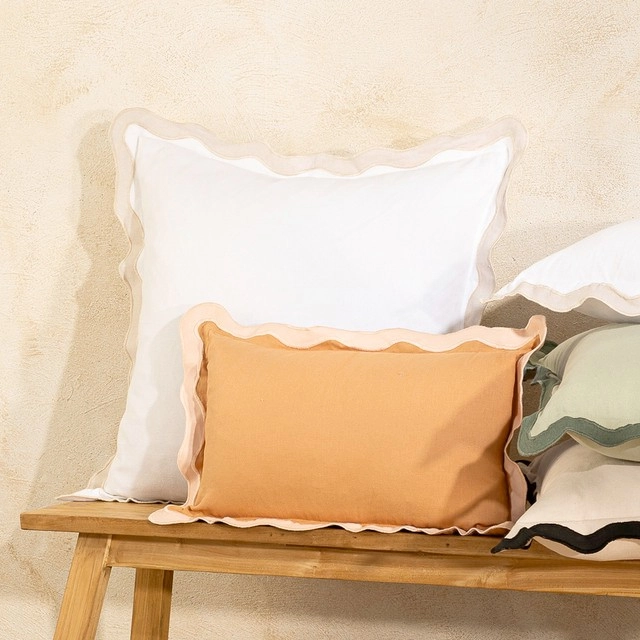 Maya Scalloped Large Square Cushion by Habitat