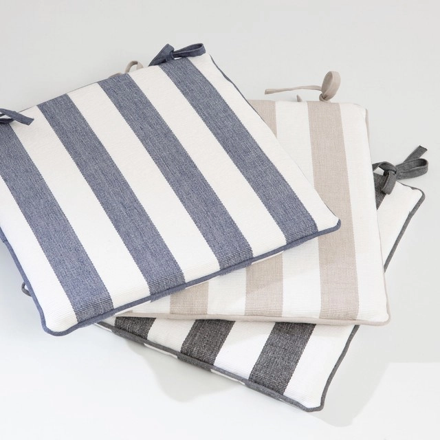 Sundays Riviera Wide Stripe Chair Pad by Pillow Talk