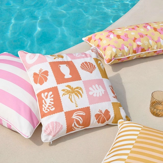 Sundays Zanzibar Square Outdoor Cushion by Pillow Talk