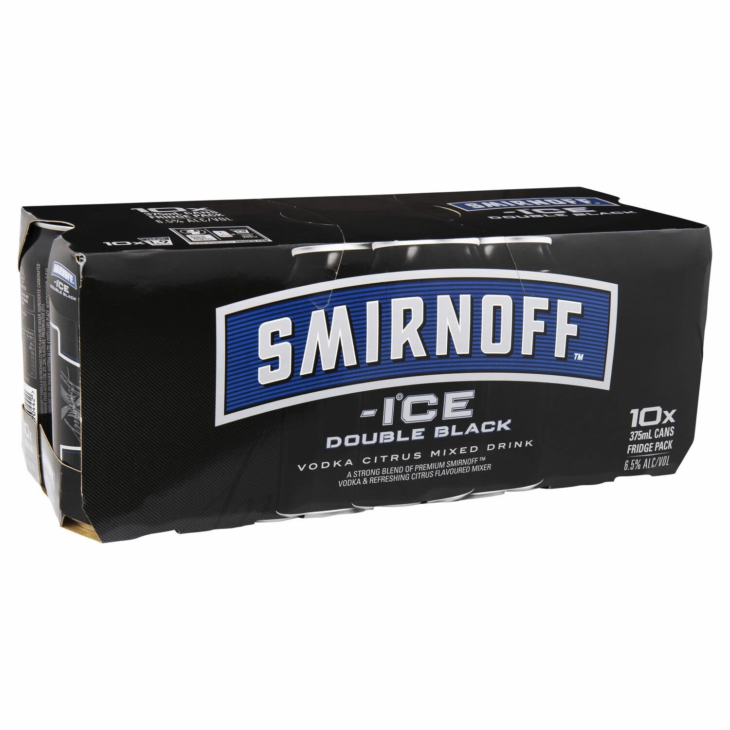 Smirnoff Ice Double Black 6.5% Premix Cans 375mL