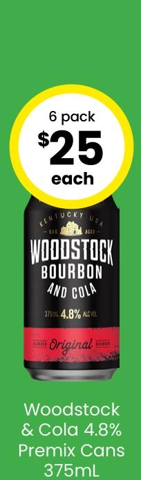 Woodstock & Cola 4.8% Premix Cans 375ml