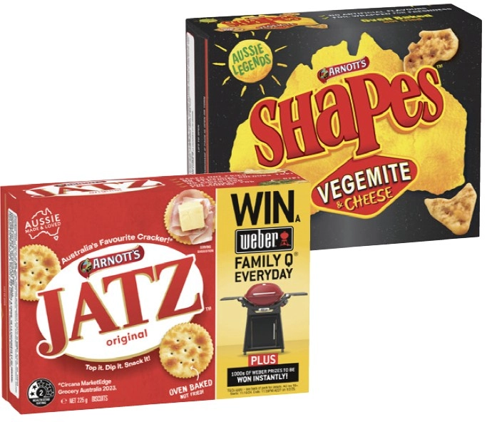 Arnott’s Jatz, Savoy 225g, Shapes 130-190g or Clix 250g Selected Varieties