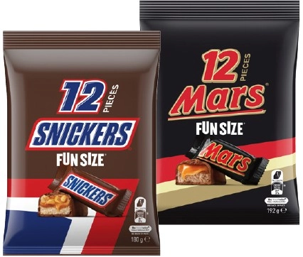 Mars, M&M’s or Skittles Fun Size Pack 132-192g Selected Varieties