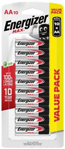 Energizer Max Batteries AA 10 Pack or AAA 8 Pack