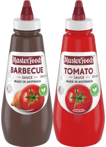 MasterFoods Squeezy Sauce 475‑500mL Selected Varieties