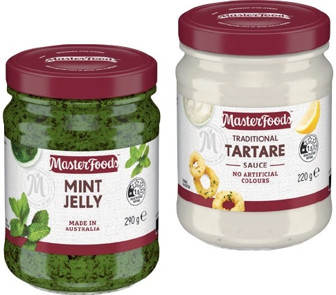 MasterFoods Tartare 220g, Mint Jelly 290g or Seafood Cocktail Sauce 260g