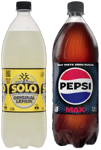 Pepsi or Solo 1.25 Litre Selected Varieties