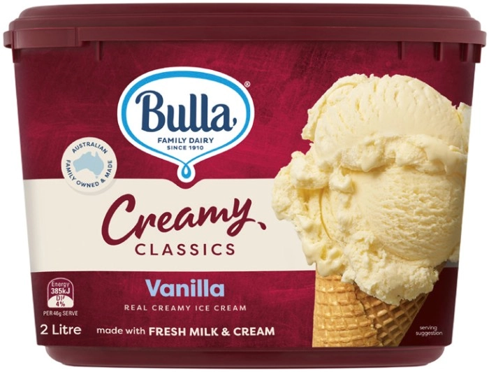 Bulla Creamy Classics Ice Cream 2 Litre Selected Varieties