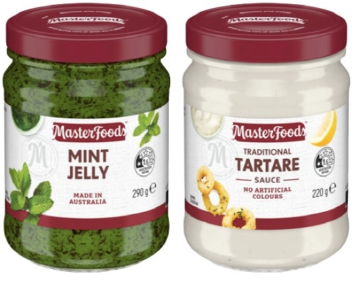 MasterFoods Mint Jelly 290g, Tartare Sauce 220g or Seafood Cocktail Sauce 260g