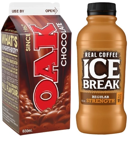 Oak Flavoured Milk 600mL or Ice Break Real Coffee 500mL Selected Varieties