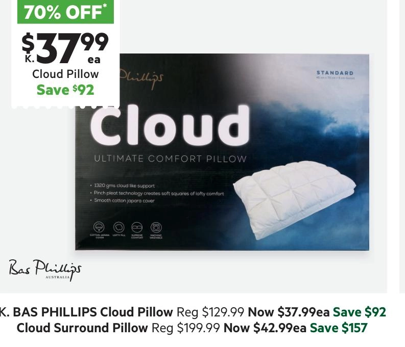 Bas Phillips Cloud Pillow White Standard