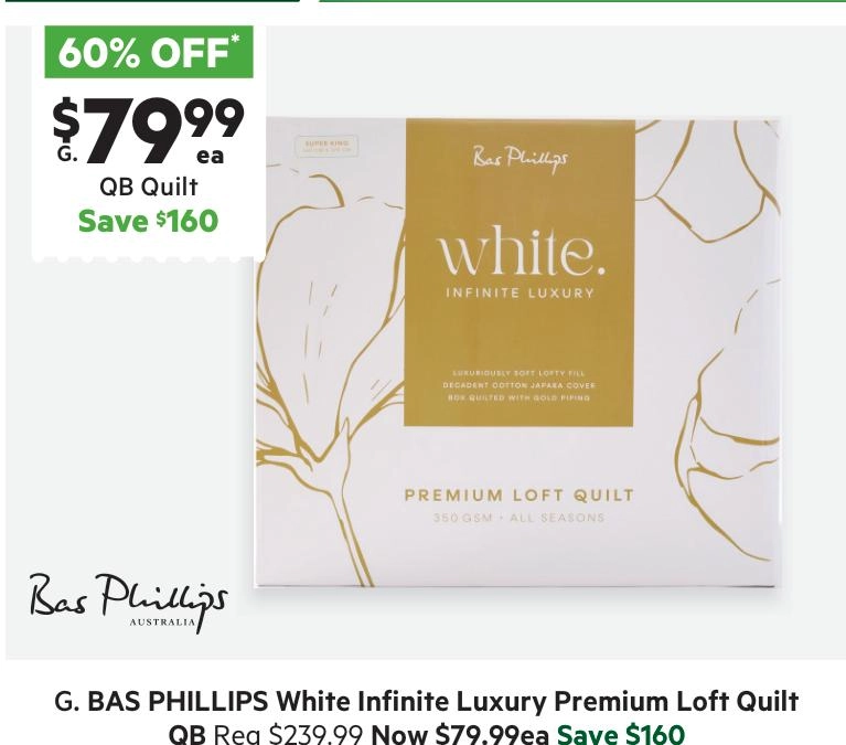 Bas Phillips Infinite Luxury Premium Loft Quilt White