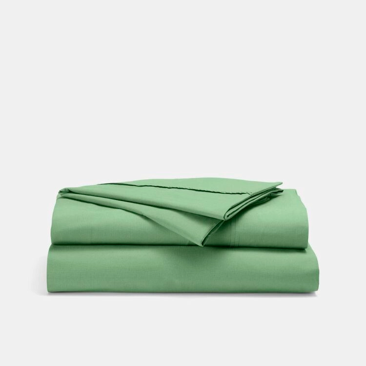 Chyka Home 300 Thread Count Washed Cotton Percale Sheet Set Green