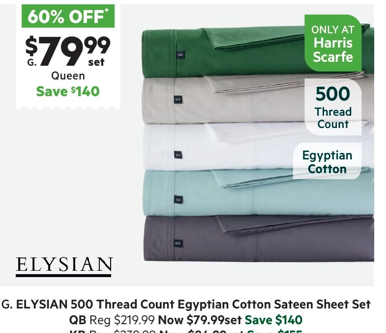 Elysian 500 Thread Count Egyptian Cotton Sheet Set