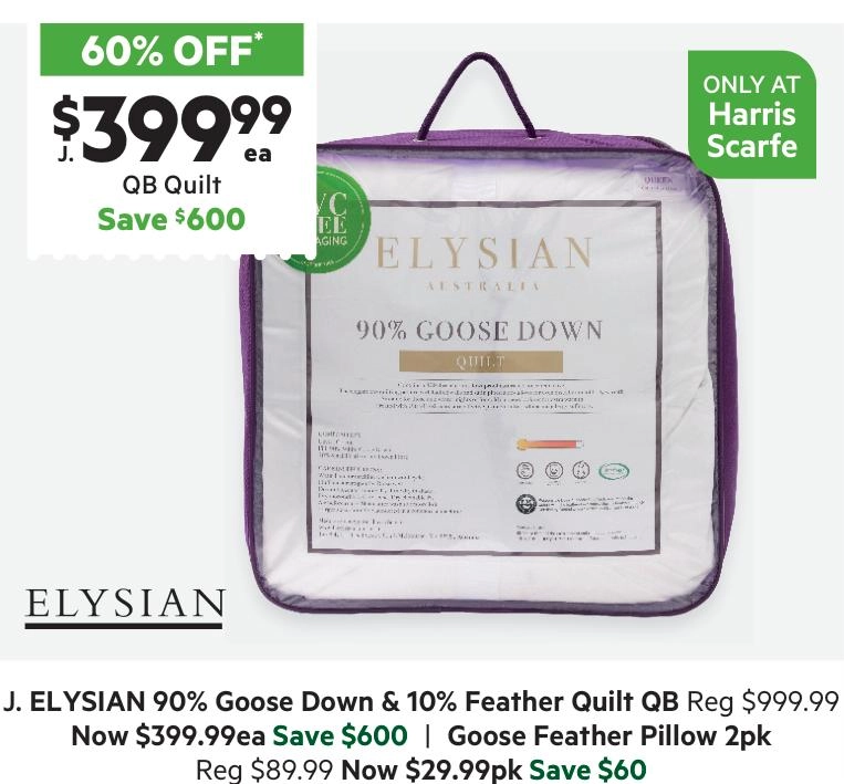 Elysian 90/10 Goose Down Quilt White Queen