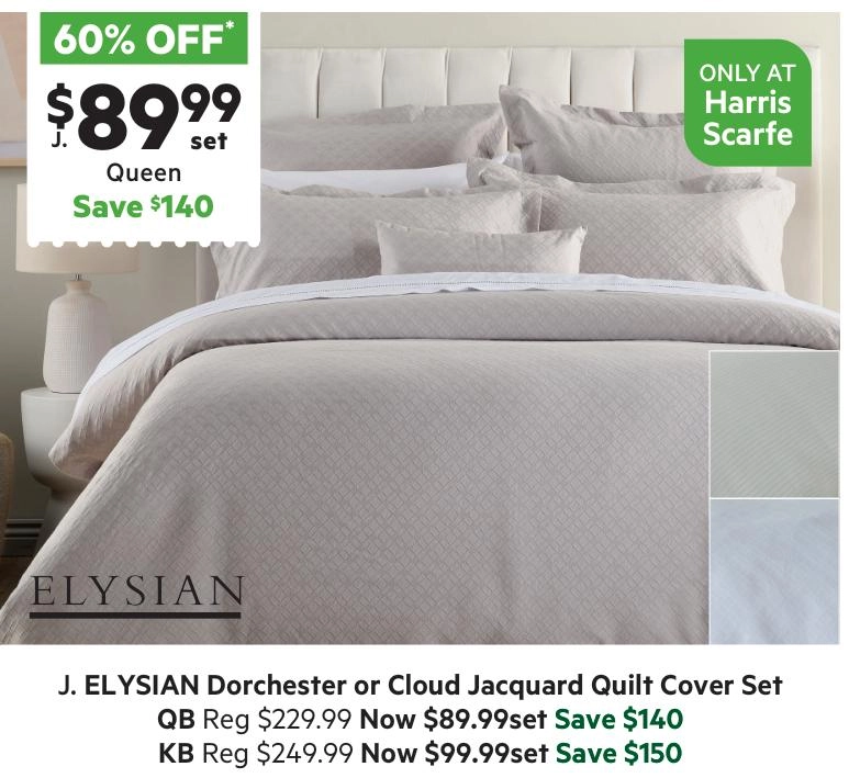 Elysian Dorchester Jacquard Quilt Cover Set