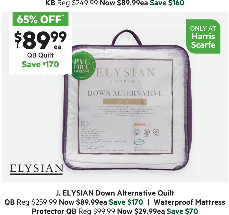 Elysian Down Alternative Quilt White Queen