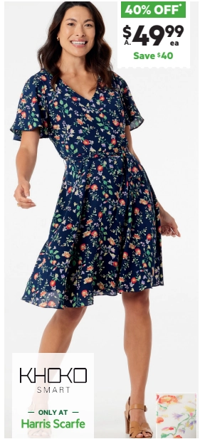 Khoko Smart Cap Sleeve Poppy Floral Dress