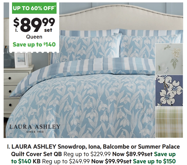 Laura Ashley Iona Quilt Cover Set