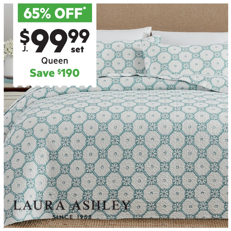 Laura Ashley Wexboard 3 Piece Coverlet Set