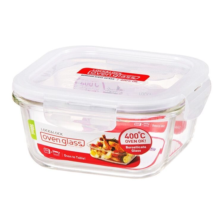 Lock & Lock 500 ml Glass Square Food Storage