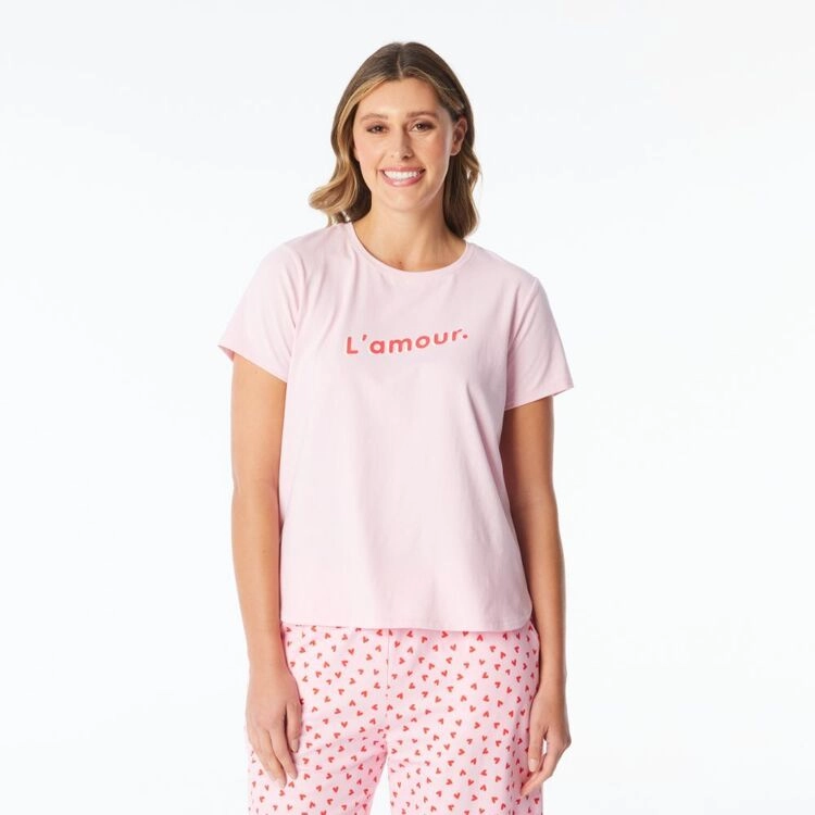 Sash & Rose Women's L'Amour Cotton Sleep Tee Pink