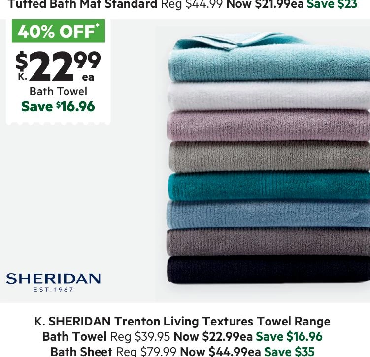 Sheridan Living Textures Trenton Towel Collection Misty Blue