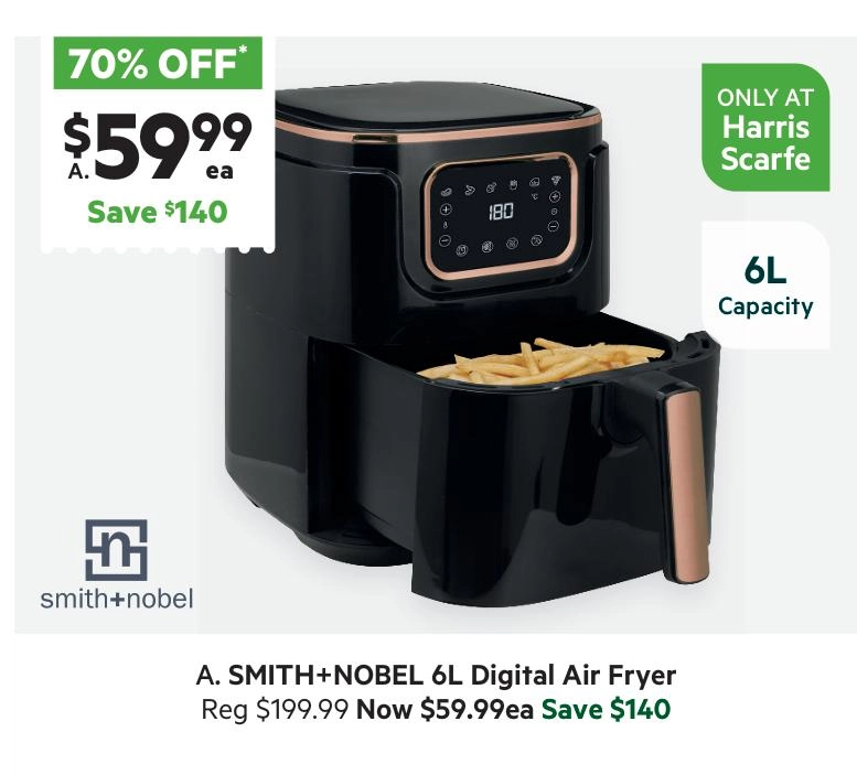 Smith + Nobel 6L Digital Air Fryer