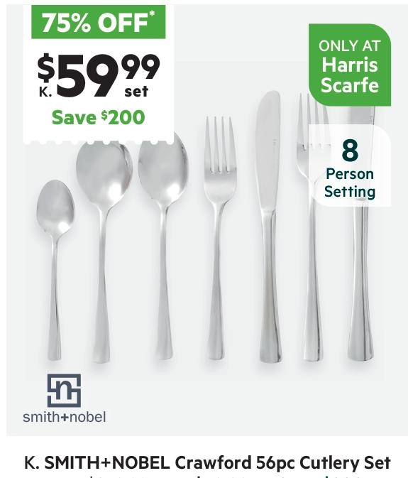 Smith + Nobel Crawford 56-Piece Cutlery Set