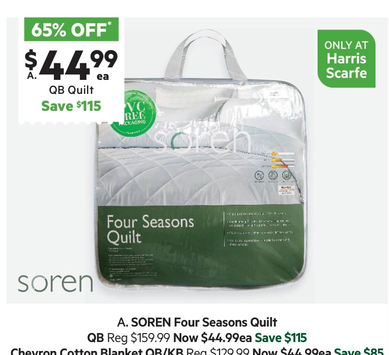 Soren Four Seasons Quilt White Queen