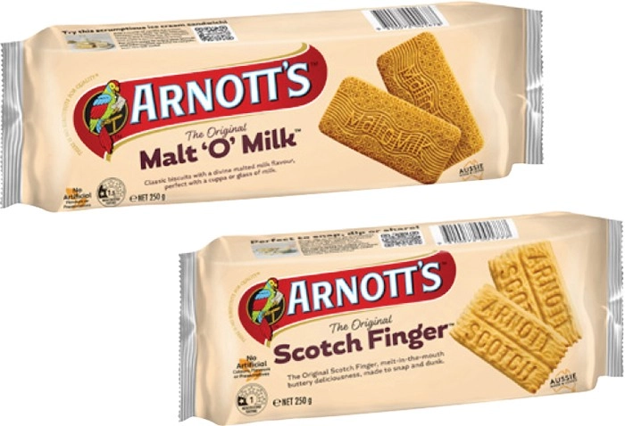 Arnott's Scotch Finger or Malt 'O' Milk Biscuits 250g