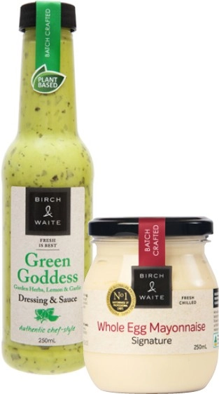 Birch & Waite Dressings or Mayonnaise 250mL