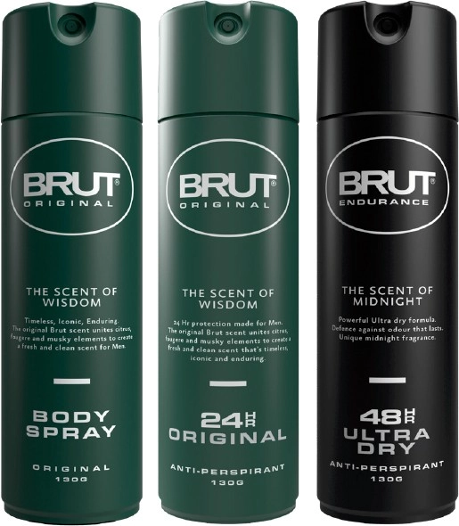 Brut Original or 48hr Antiperspirant Aerosol Deodorant 130g